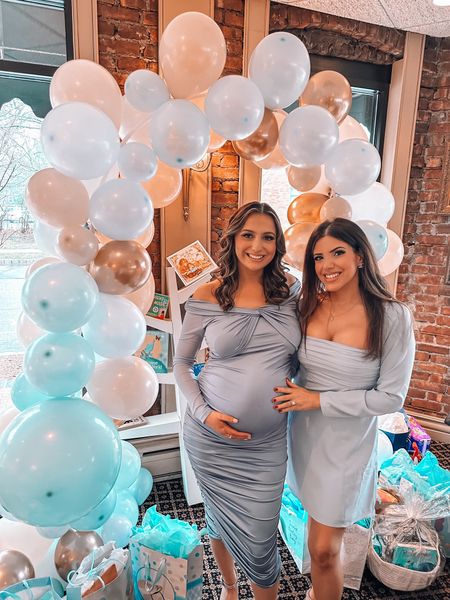 Showered this beautiful mama to be🥹💐Can’t wait to meet baby Graham! We love him so much already!!🩵🍼 Link in bio to shop both our dresses! Mine is currently 15% off😍

#LTKbump #LTKfindsunder100 #LTKSpringSale