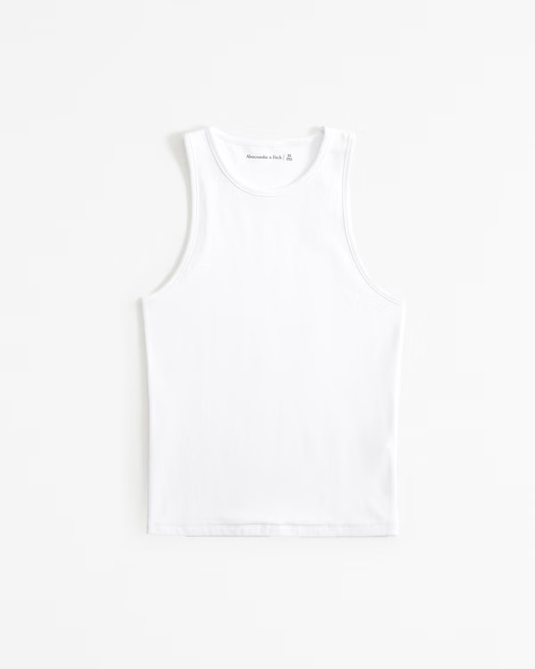Cotton-Blend Seamless Fabric High-Neck Tank | Abercrombie & Fitch (US)