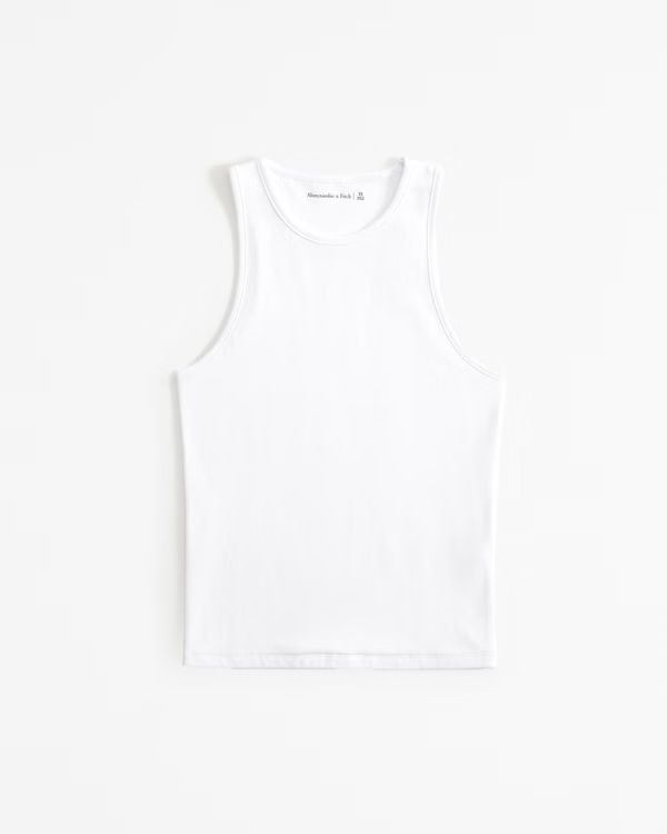 Cotton-Blend Seamless Fabric High-Neck Tank | Abercrombie & Fitch (US)