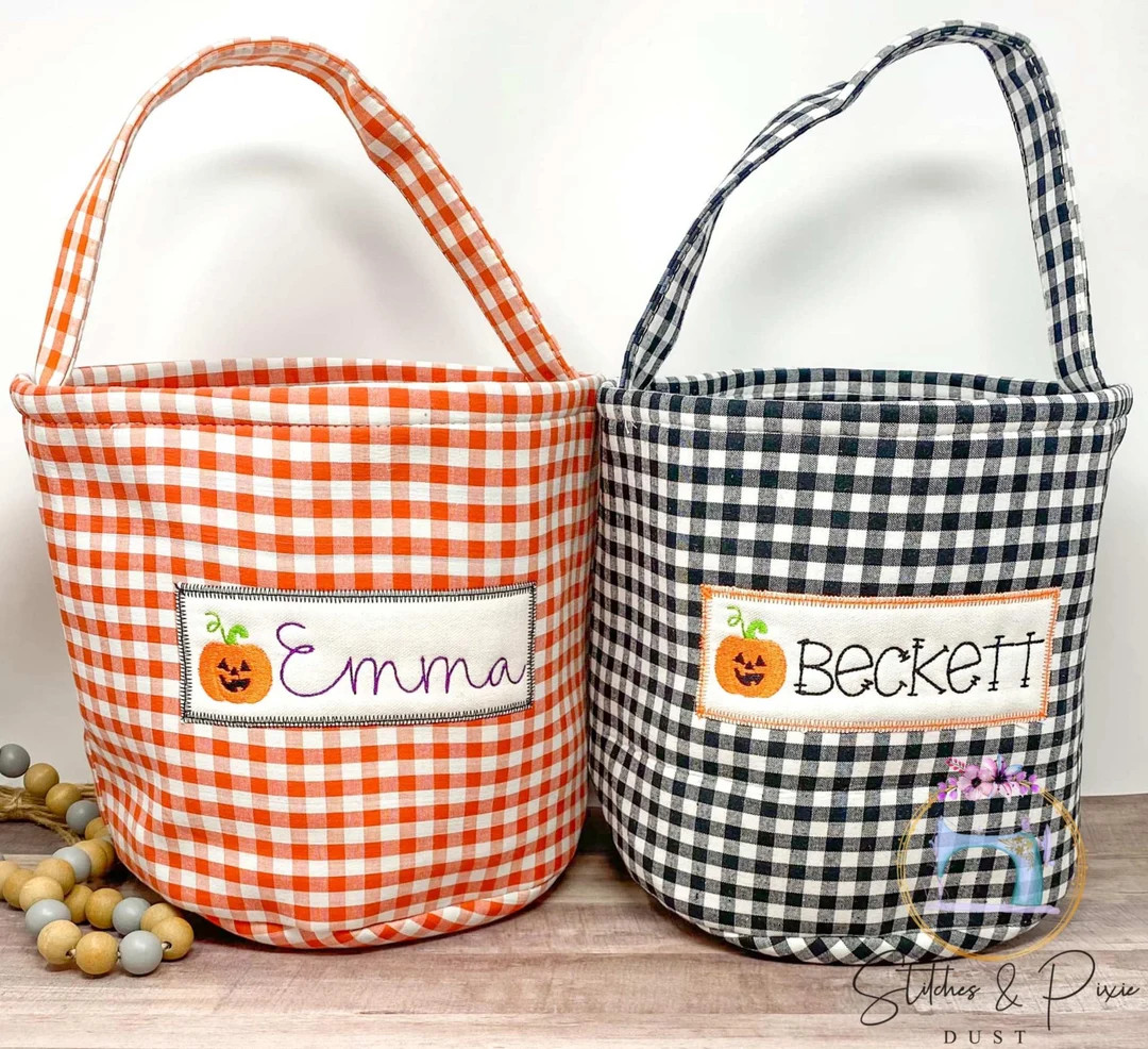 Kids Halloween Basket/personalized Embroidered Halloween - Etsy | Etsy (US)