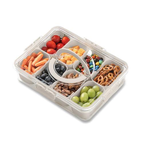 Fifth & Urban Snackle Box Container - Divided Serving Tray with Lid - Snack Box Container for Portable Snack Platters - Perfect for Candy, Fruits, Nuts, Snacks and Entertaining | Amazon (US)