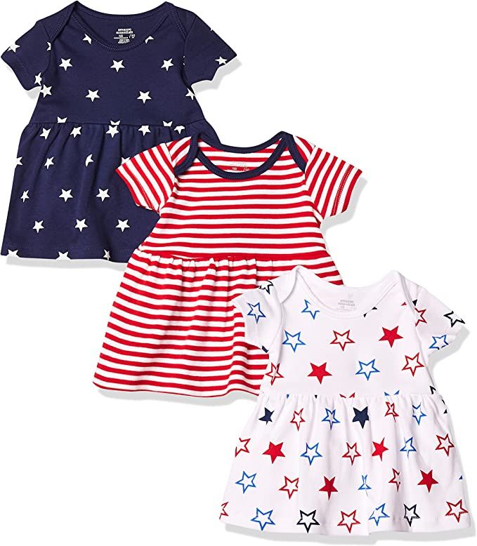 Amazon Essentials Baby Girls' Short-Sleeve Dress, Pack of 3 | Amazon (US)