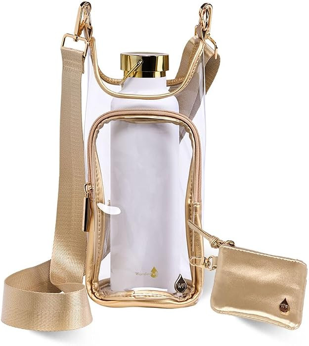 WanderFull\u00ae Clear Stadium HydroBag\u00ae Hands-Free Crossbody 32 Oz Water Bottle Carrier w/P... | Amazon (US)