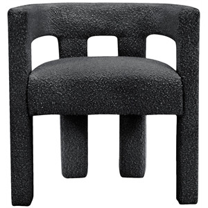 Meridian Furniture Athena Black Boucle Fabric Accent/Dining Chair | Homesquare