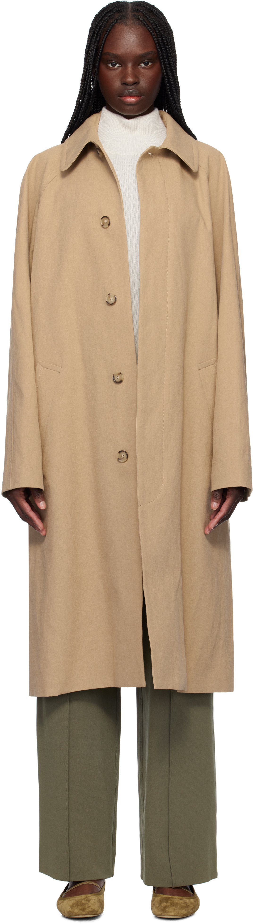 A.P.C. Beige Edouard Trench Coat | SSENSE