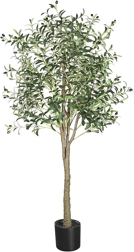 YOLEO Artificial Olive Tree 6FT Tall Faux Silk Plant for Home Office Indoor Decor Fake Olive Tree... | Amazon (US)