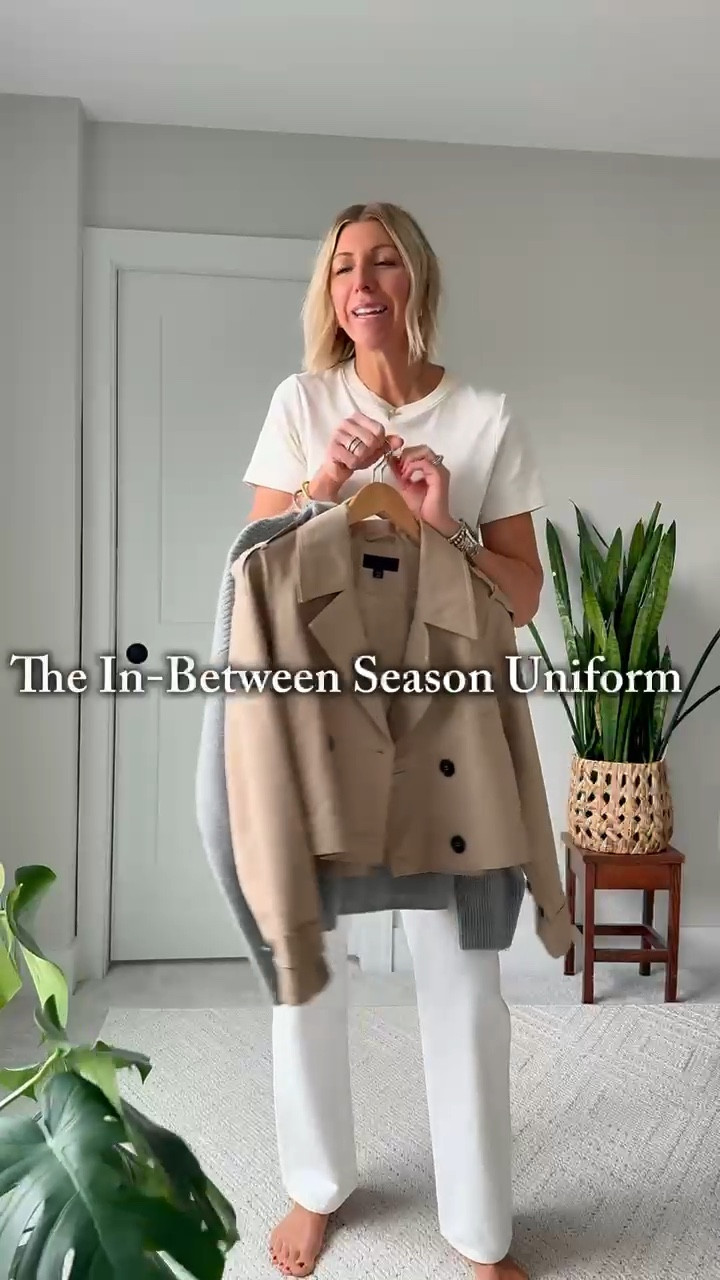 February outfits are harder than they should be.

It’s not spring… but it’s not heavy-winter layering either. And somehow that in-between weather makes getting dressed feel complicated.

This is my effortless formula for looking polished without overthinking it:

• Cropped trench for structure + trend
• Soft knit layer for warmth (without bulk)
• Fresh white jeans to brighten everything
• Switch the vibe with sneakers or ballet flats

Same base. Two completely different moods.

These are the kinds of elevated staples that make your closet work harder — modern, wearable, and versatile enough for errands, travel days, work, or dinner.

Everything is linked here for you 🤍
+wearing my tts 28 in the white jeans, sized up one in the trench to a medium to layer, medium in the cashmere sweater

#LTKSeasonal #LTKootd #LTKmomlife