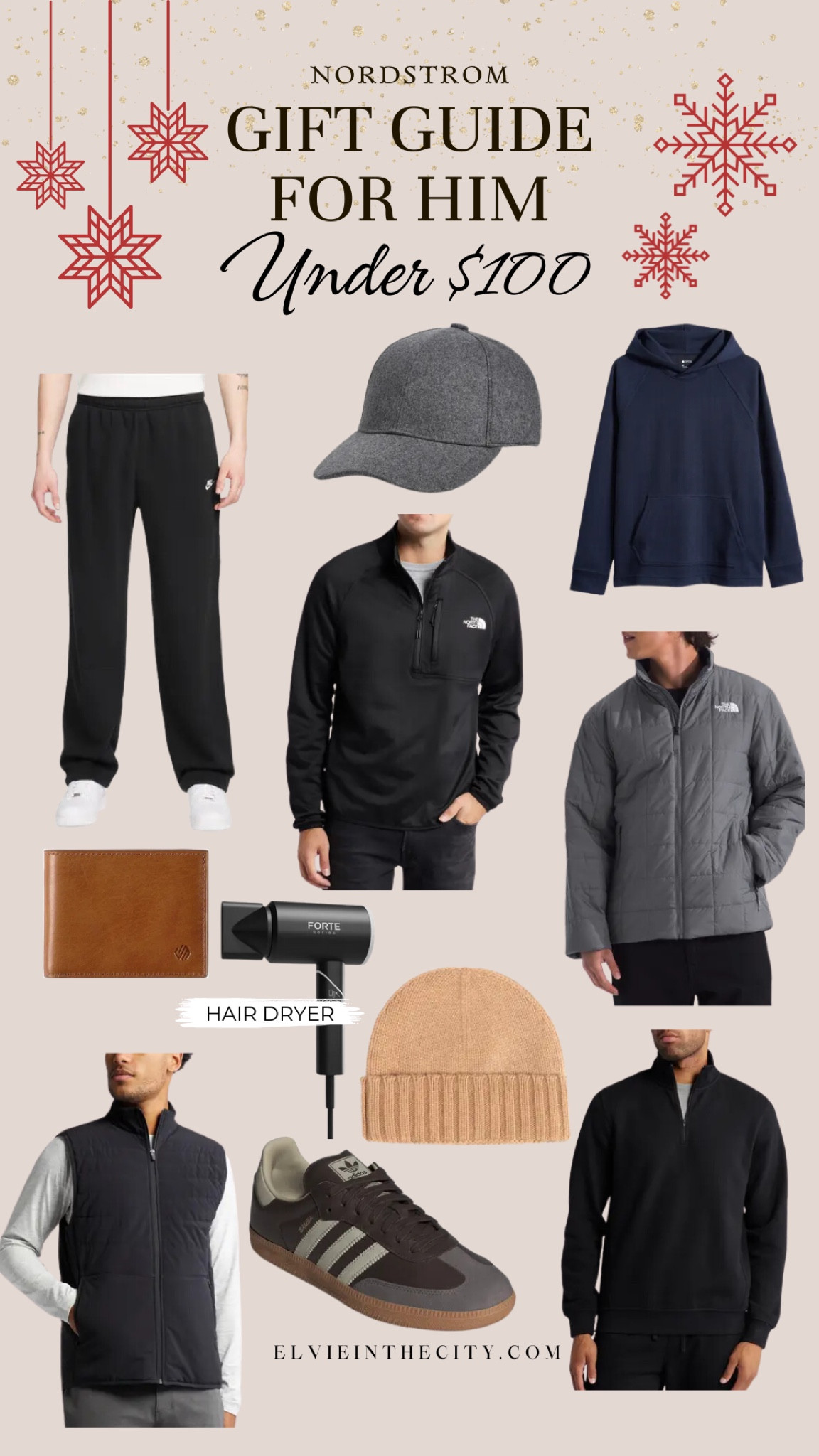 Nordstrom gift guide for him! All under $100 and includes sweat pants, a hat, a hoodie, a North Face quarter zip, a North Face jacket, a wallet, hair dryer, beanie, vest, and Adidas sneakers.

Gifts for him, gifts for dad, gifts for grandpa, gifts under 100

#LTKGiftGuide #LTKMens #LTKFindsUnder100
