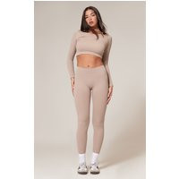 Stone Structured Contour Rib Leggings | PrettyLittleThing UK
