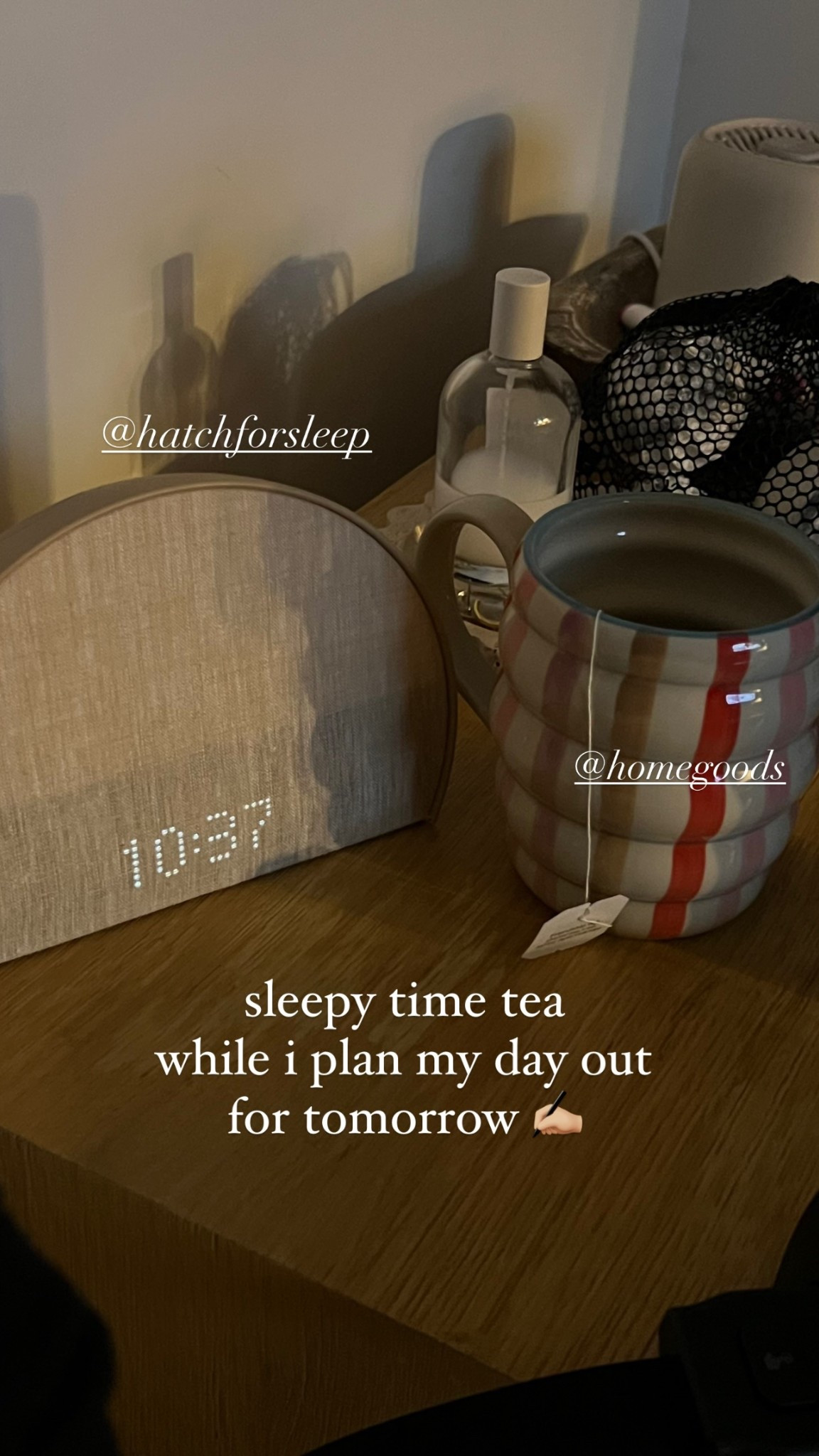 sleepy time tea while i plan my day out 
for tomorrow ✍🏼 @hatchforsleep  @homegoods

Home, bedroom, nightstand, night routinee

#LTKHome