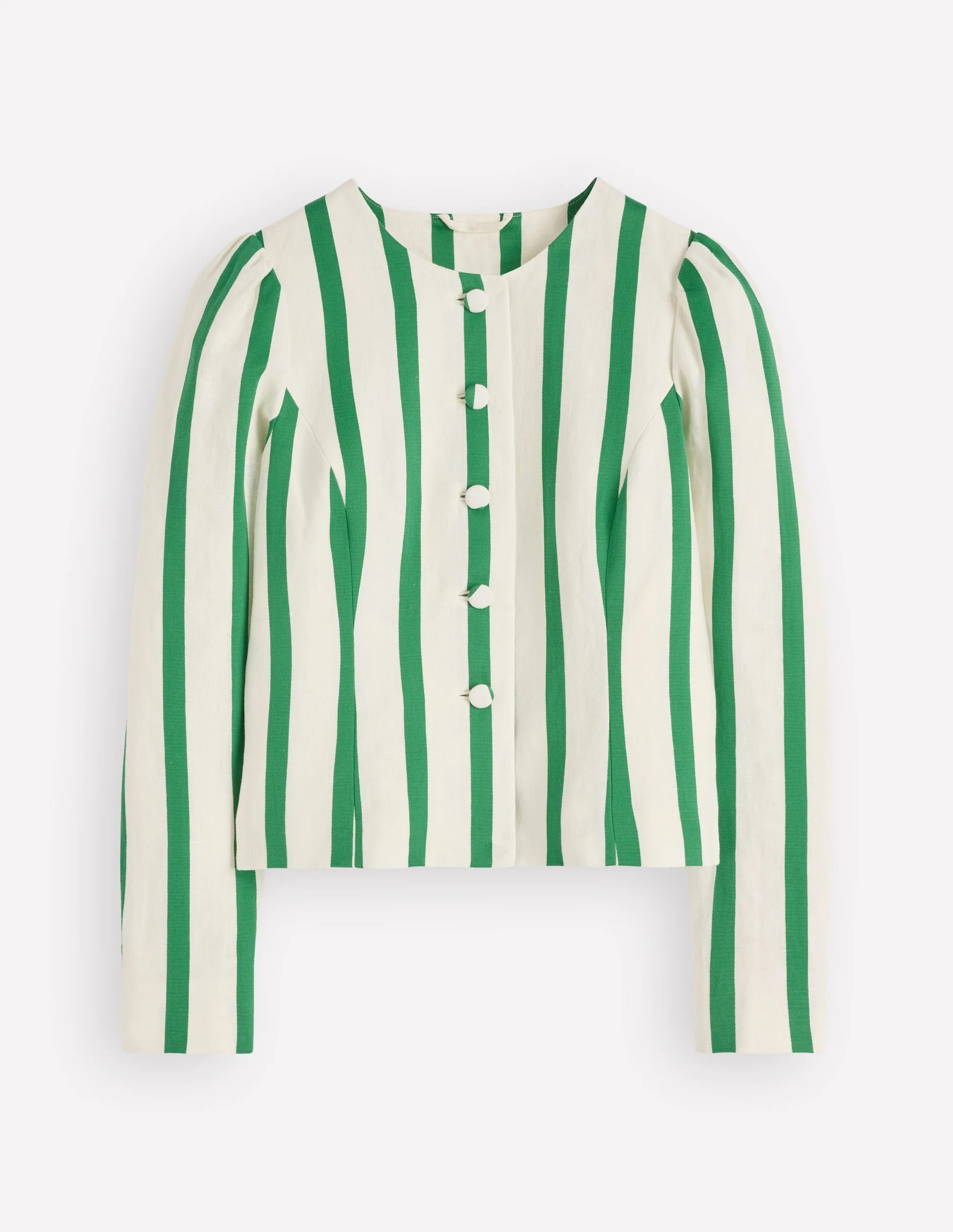 Salisbury Jacket-Ivory, Fresh Green Stripe | Boden (US)
