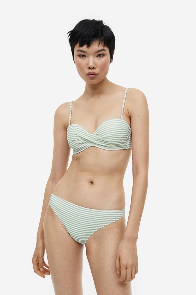 Bikini Bottoms - Light green/white striped - Ladies | H&M US | H&M (US + CA)