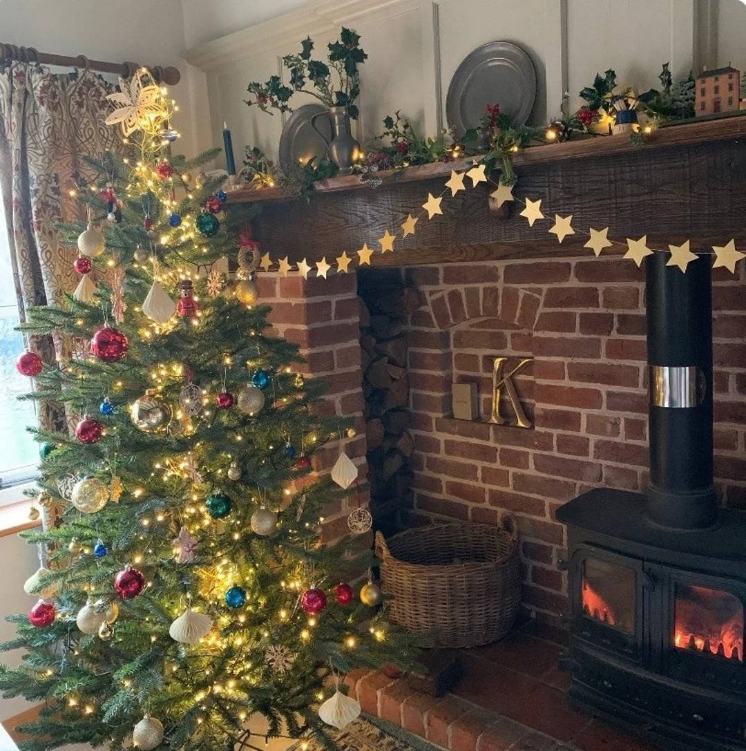 7ft Gold Star Garland, Gold Christmas Decorations, Holiday Decor, New Years Party Decor, Holiday ... | Etsy (US)