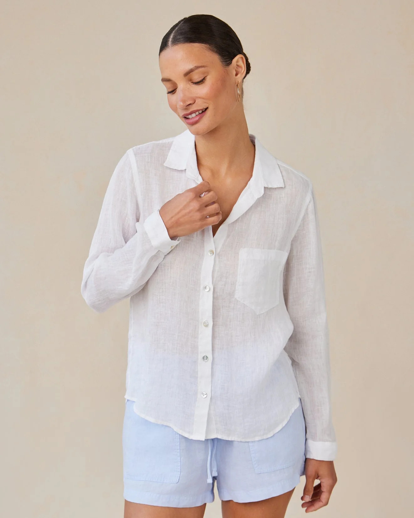 White Pocket Button Down Shirt in White - Bella Dahl | Bella Dahl