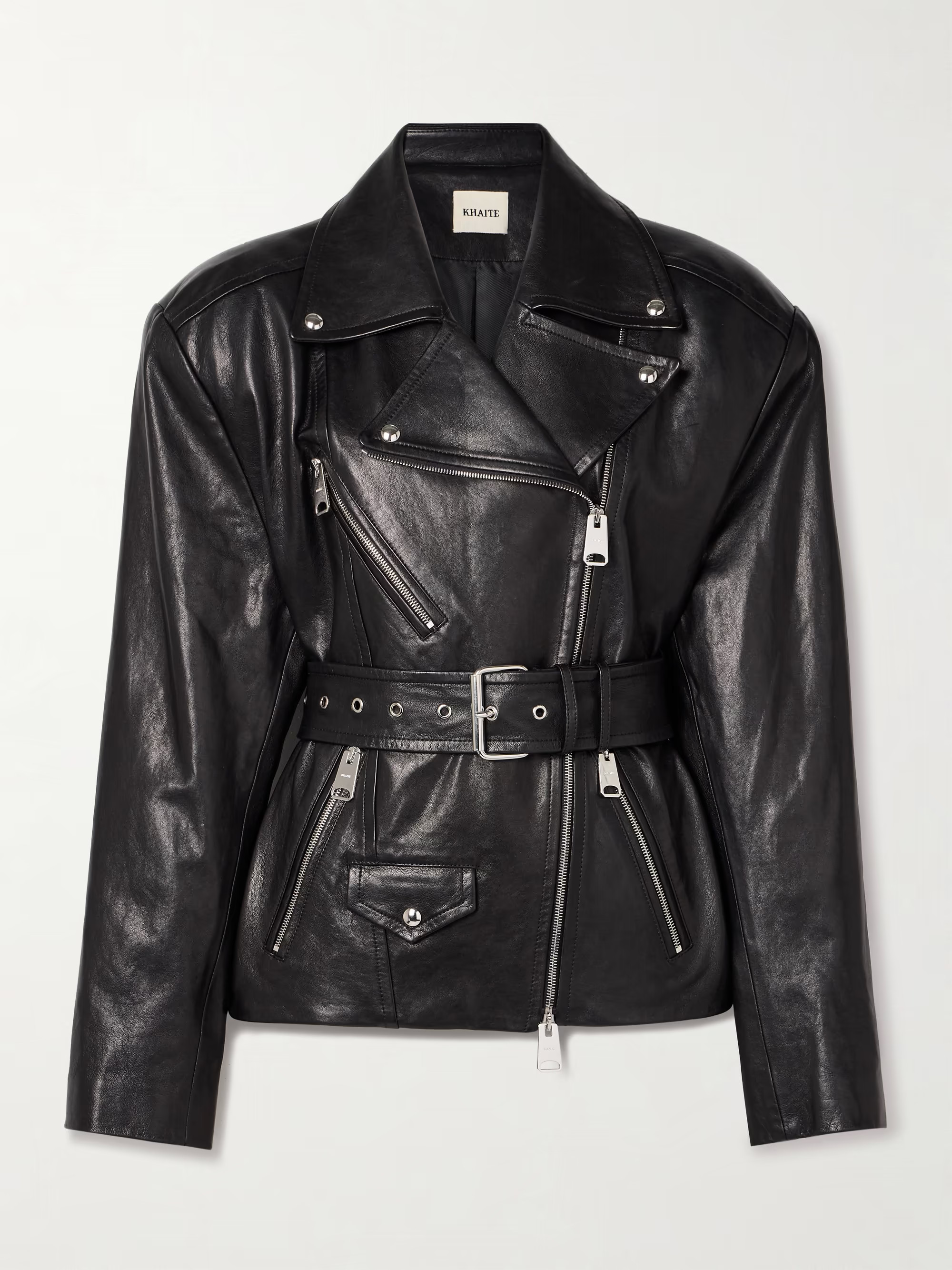 Fabbie belted leather biker jacket | NET-A-PORTER (US)