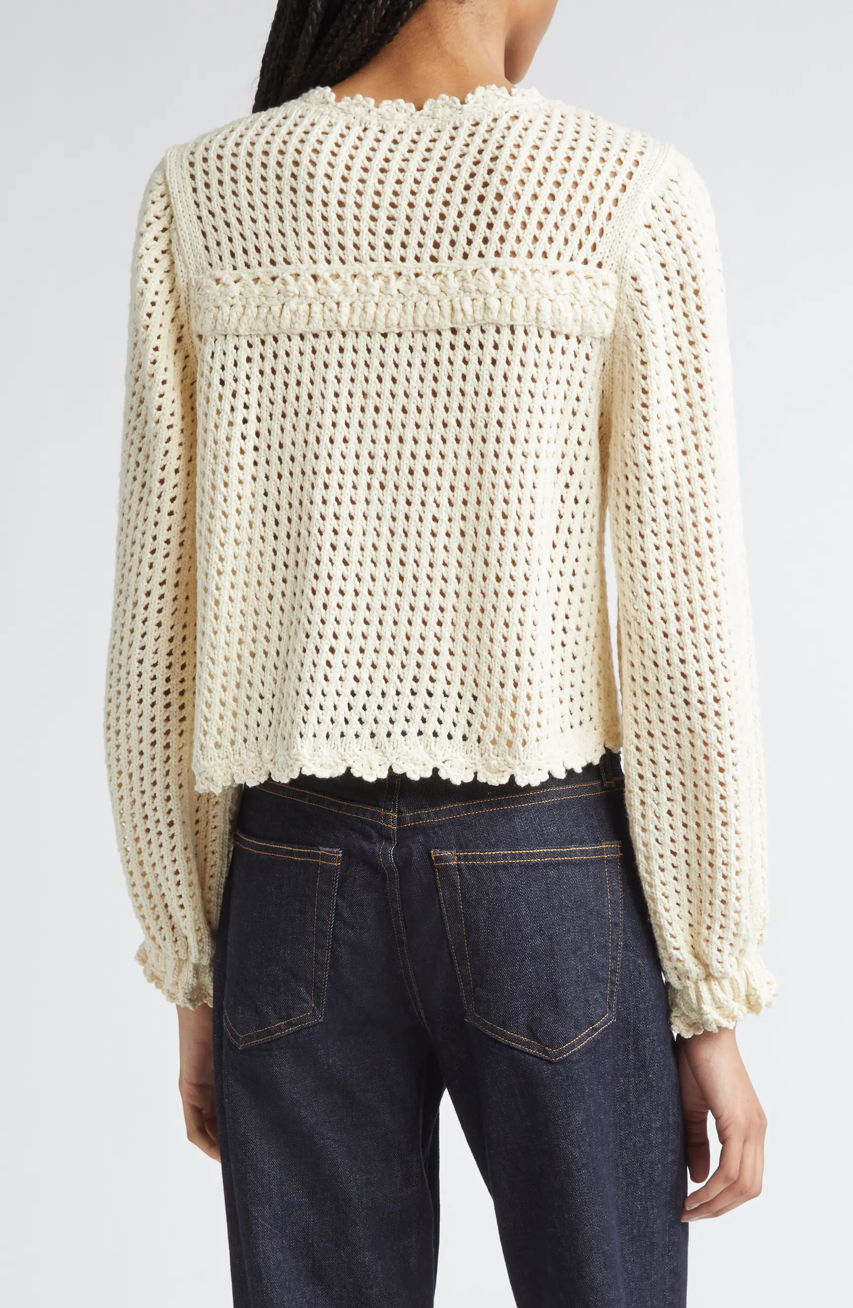 Cinq à Sept Ione Open Stitch Crop Cardigan | Nordstrom | Nordstrom