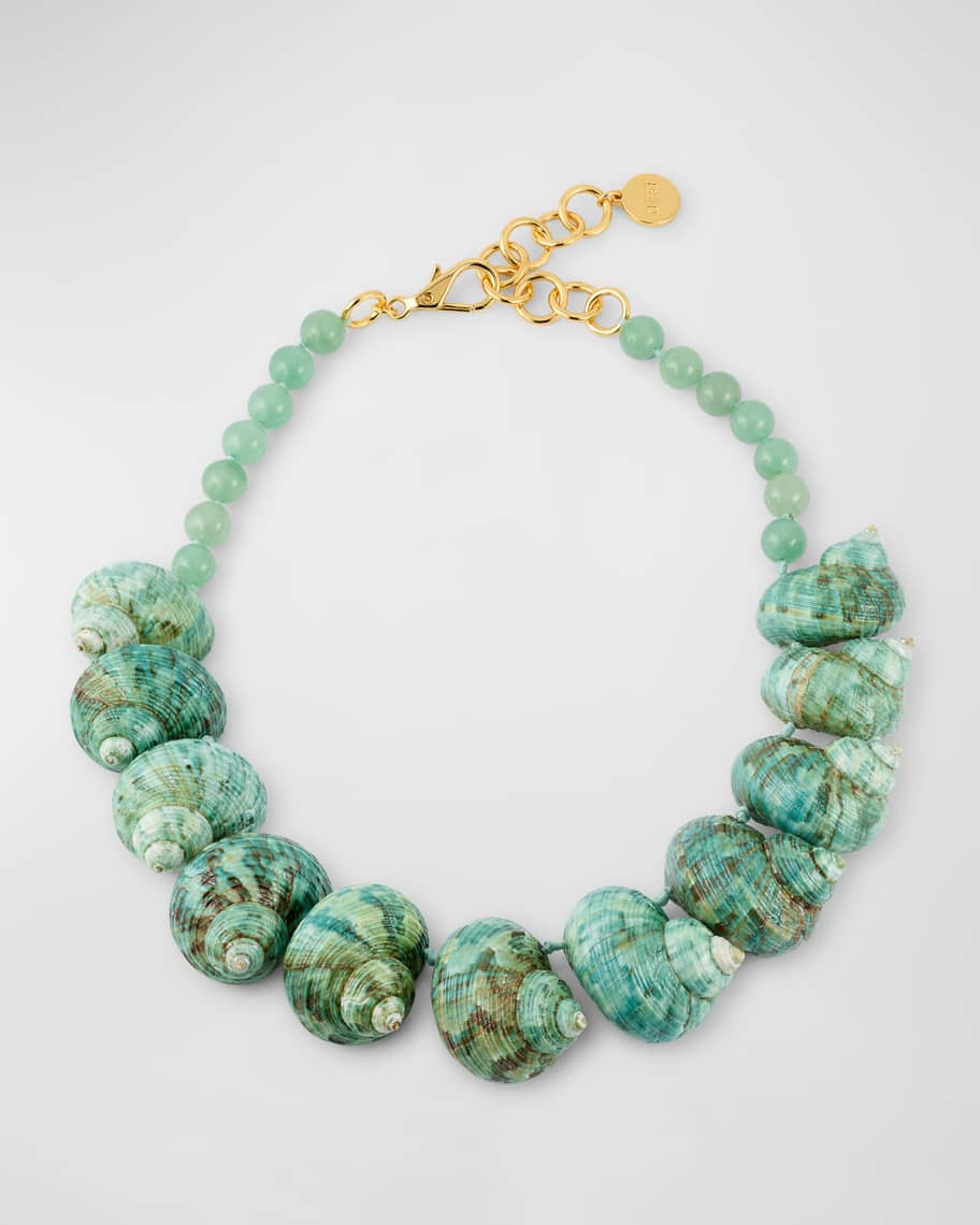 NEST Jewelry Green Seashell Jade Statement Necklace | Neiman Marcus