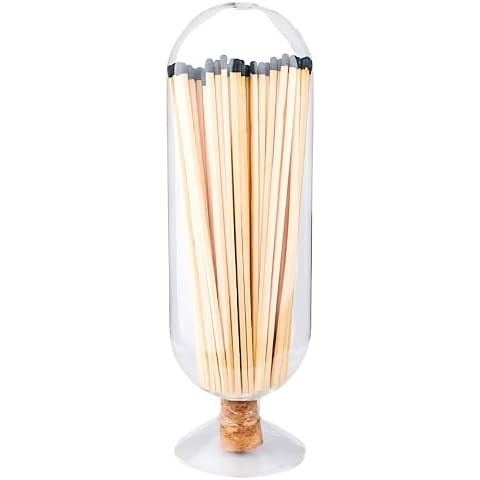 Skeem Fireplace Glass Match Cloche with Striker - Smoke - Includes 120 Long Matches - Perfect Can... | Amazon (US)