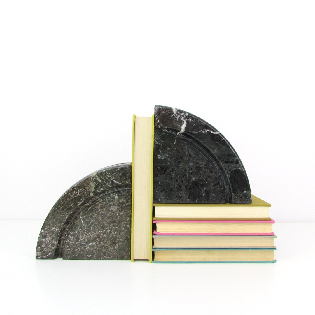 Vintage Marble Bookends Arch Black and White Art Deco Book - Etsy Canada | Etsy (CAD)