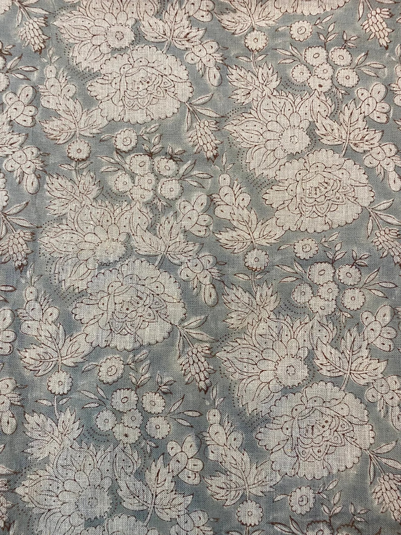 Linen Fabric Block Print Fabric in Summers Soft Linen Fabric Best for Upholstery , Cushion Cover ... | Etsy (US)