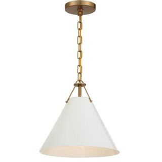 Xavier 1-Light Vibrant Gold Pendant with Steel Shade | The Home Depot