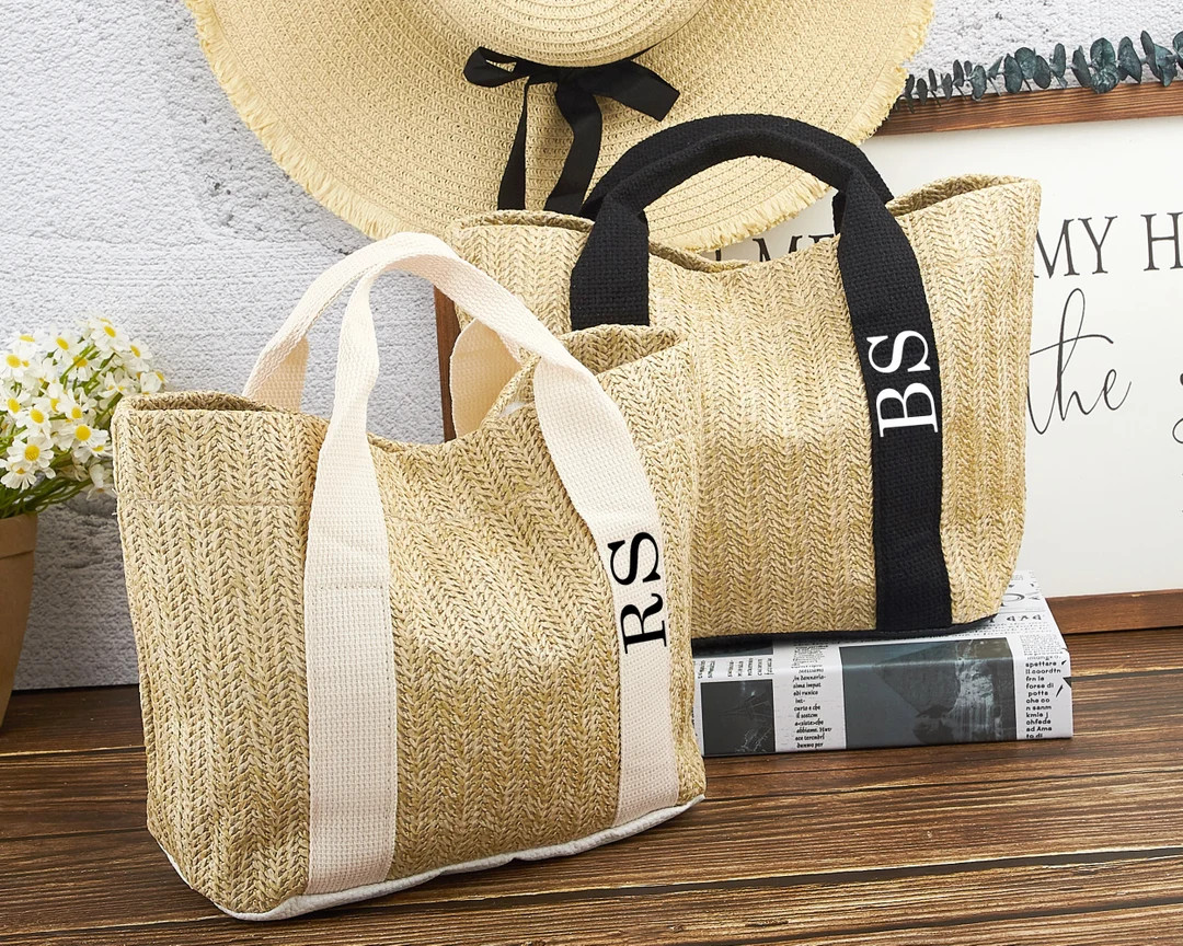 Custom Burlap Tote Bag With Name,beach Tote Bag,personalized Bridesmaid Gifts for Her,custom Burl... | Etsy (US)