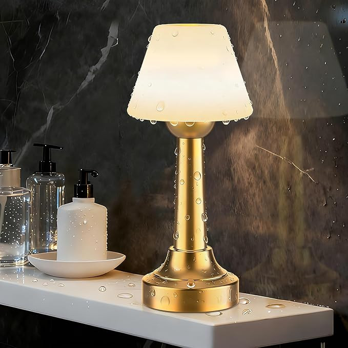 TRRMEZY IP65 Waterproof Shower Lamp for Bathroom,18-Hour Rechargeable Battery Operated Cordless S... | Amazon (US)