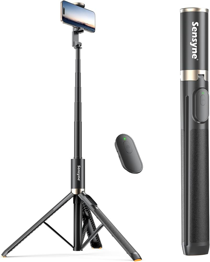 Sensyne 63" Selfie Stick Tripod, Extendable Phone Tripod with Wireless Remote Compatible with Cel... | Amazon (US)