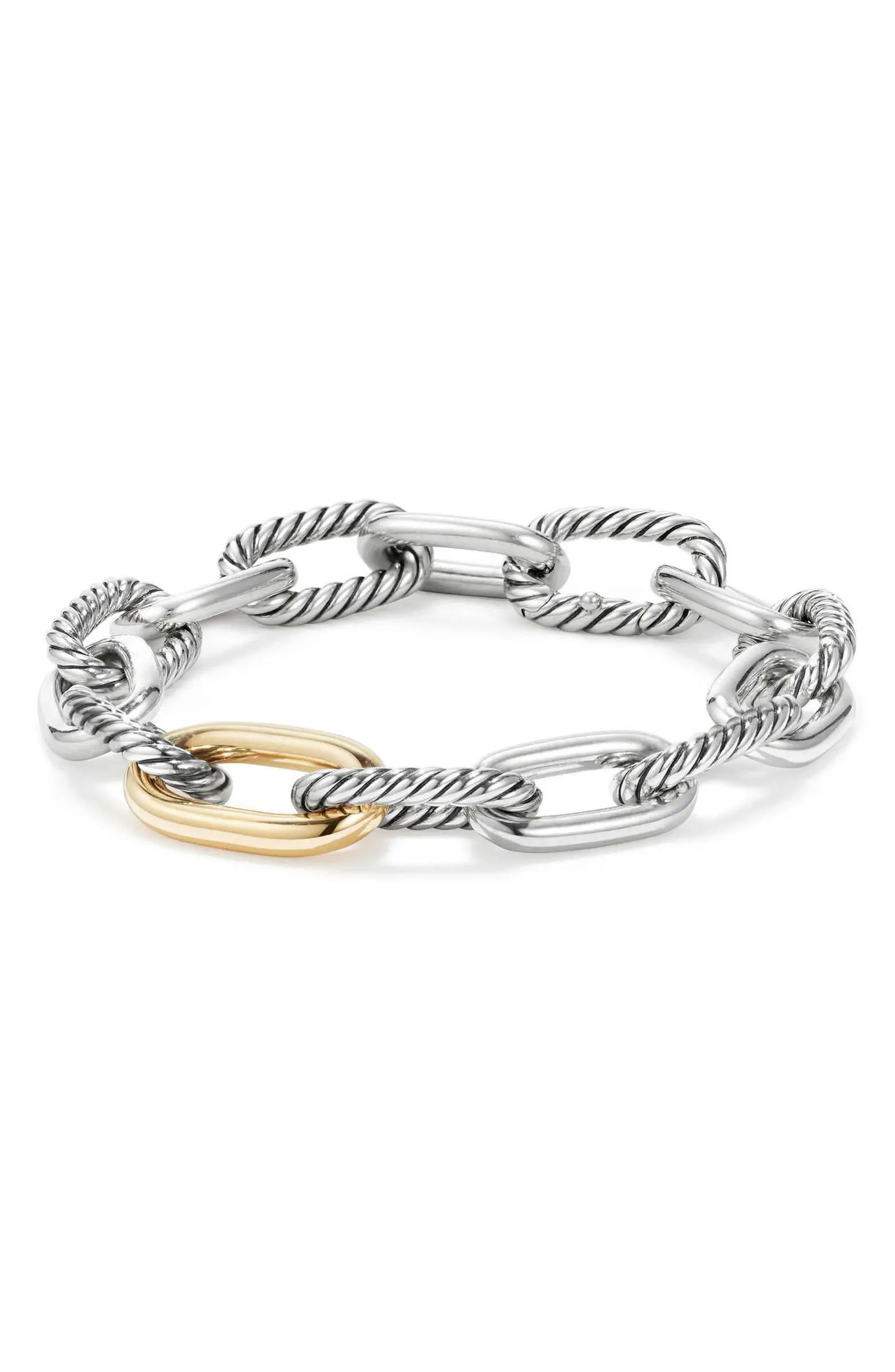 David Yurman DY Madison Chain in Silver with 18K Gold Bracelet, 11mm | Nordstrom | Nordstrom