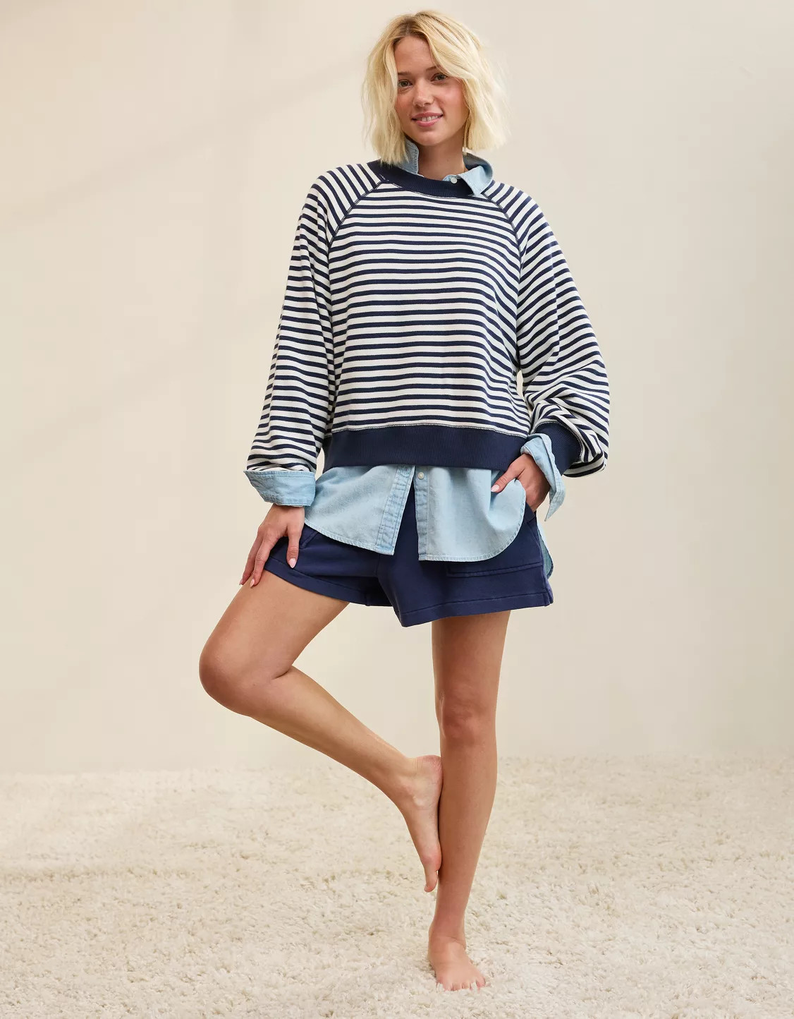 Aerie Go-To Classic Length Crew Sweatshirt | Aerie