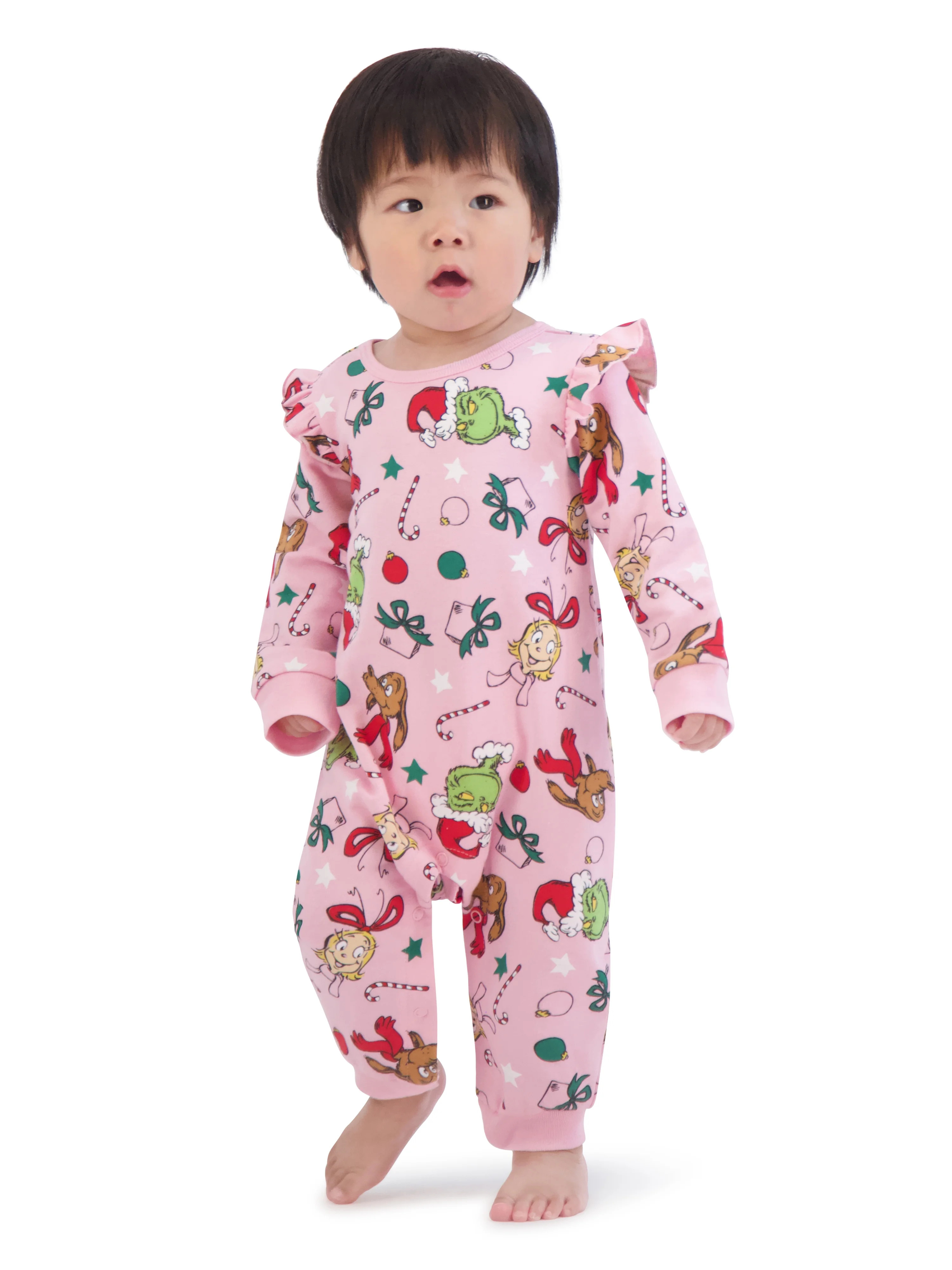 Dr.Seuss Baby Girl Grinch Printed Coverall, Sizes 0-24 Months - Walmart.com | Walmart (US)