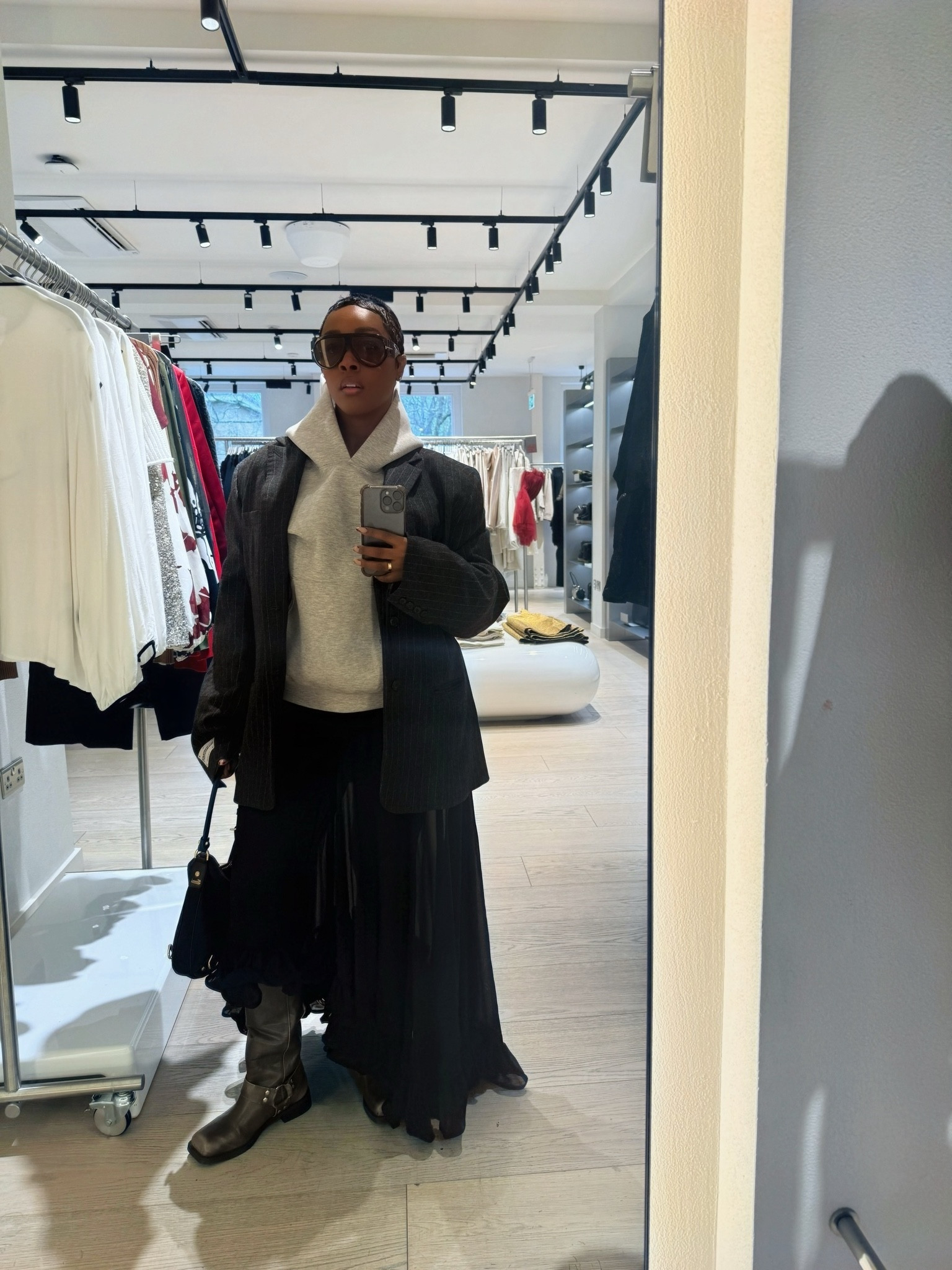 Serving effortless layers with a mix of tailored and edgy! 🖤✨ From oversized blazers to flowy skirts and statement boots—this look is giving cool chic vibes. Would you rock this? 👇🏾#OOTD #EffortlessFashion #EdgyChic #StreetStyle #LayerGameStrong #FallFashionVibes

#LTKstyletip #LTKwinter #LTKeurope #LTKuk