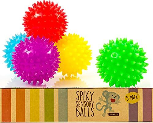 Spiky Sensory Balls (Pack of 5) - Squeezy and Bouncy Fidget Toys / Sensory Toys - BPA/Phthalate/L... | Amazon (US)