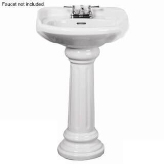 Pegasus Victoria 26 in. Pedestal Combo Bathroom Sink for 4 in. Centerset in White 3-754WH - The H... | The Home Depot