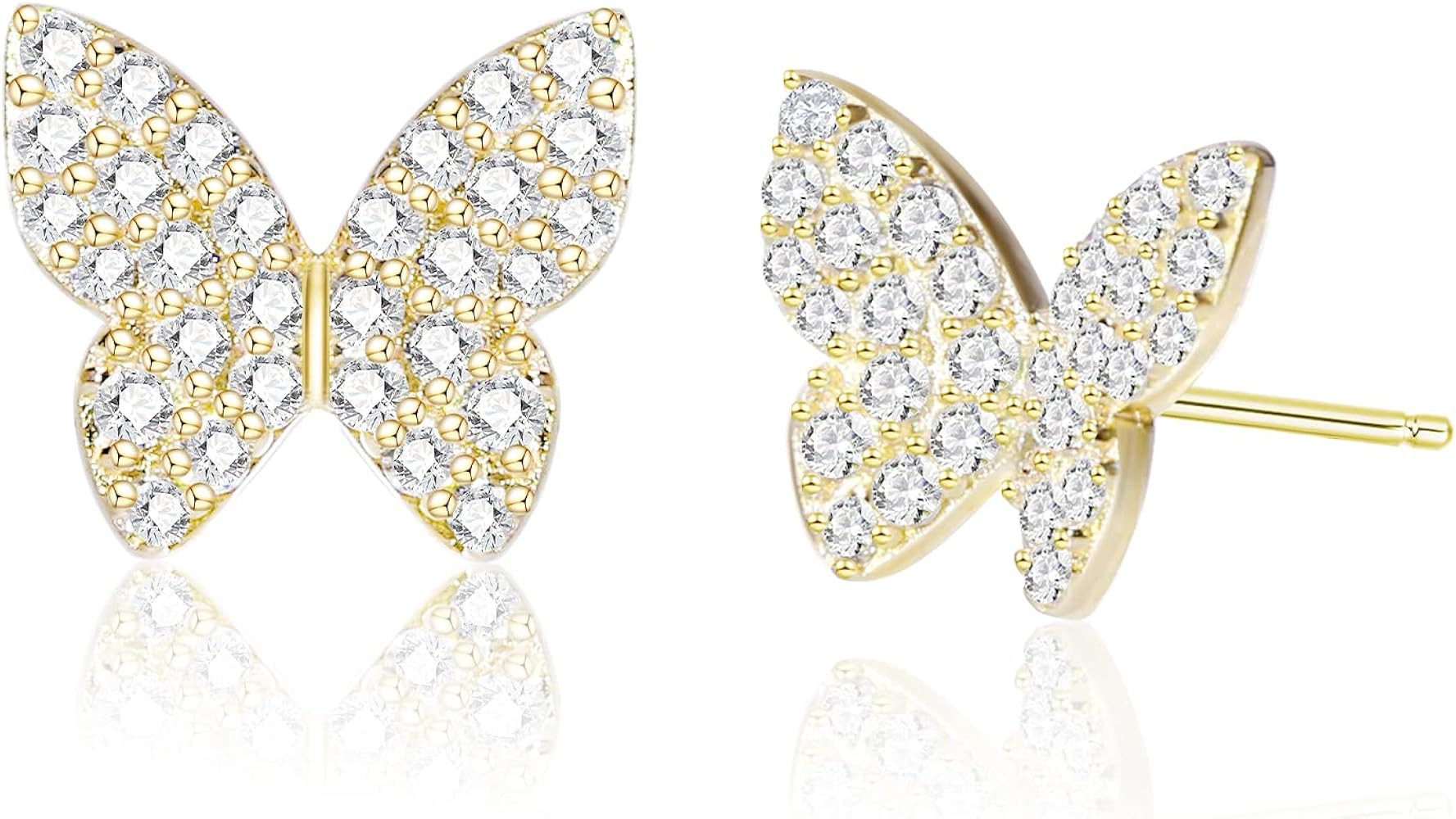 VAIDURYA Stud Earrings for Women 925 silver earrings Embedded with Cubic Zirconia Stones,Jewelry Bir | Amazon (US)