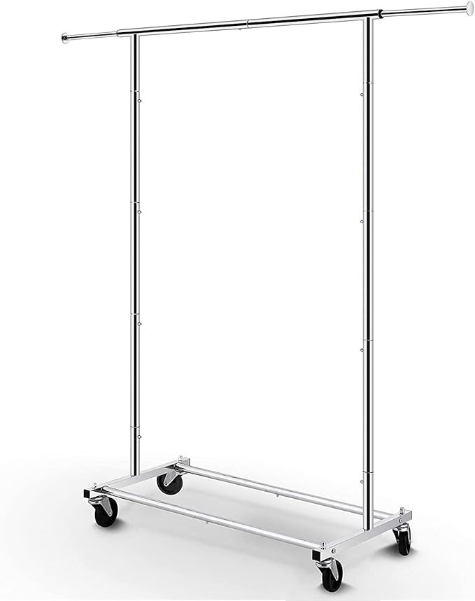 Simple Trending Standard Rod Clothing Garment Rack, Rolling Clothes Organizer on Wheels for Hangi... | Amazon (US)