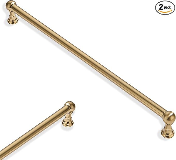 2 Pack 12 Inch Hole Center Brushed Brass Cabinet pulls Solid Heavy Duty Drawer Handles Dresser Ha... | Amazon (US)