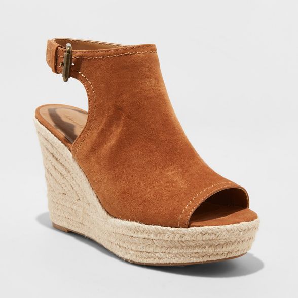 Women's Cayla Microsuede Shield Espadrille Wedge - Universal Thread™ | Target