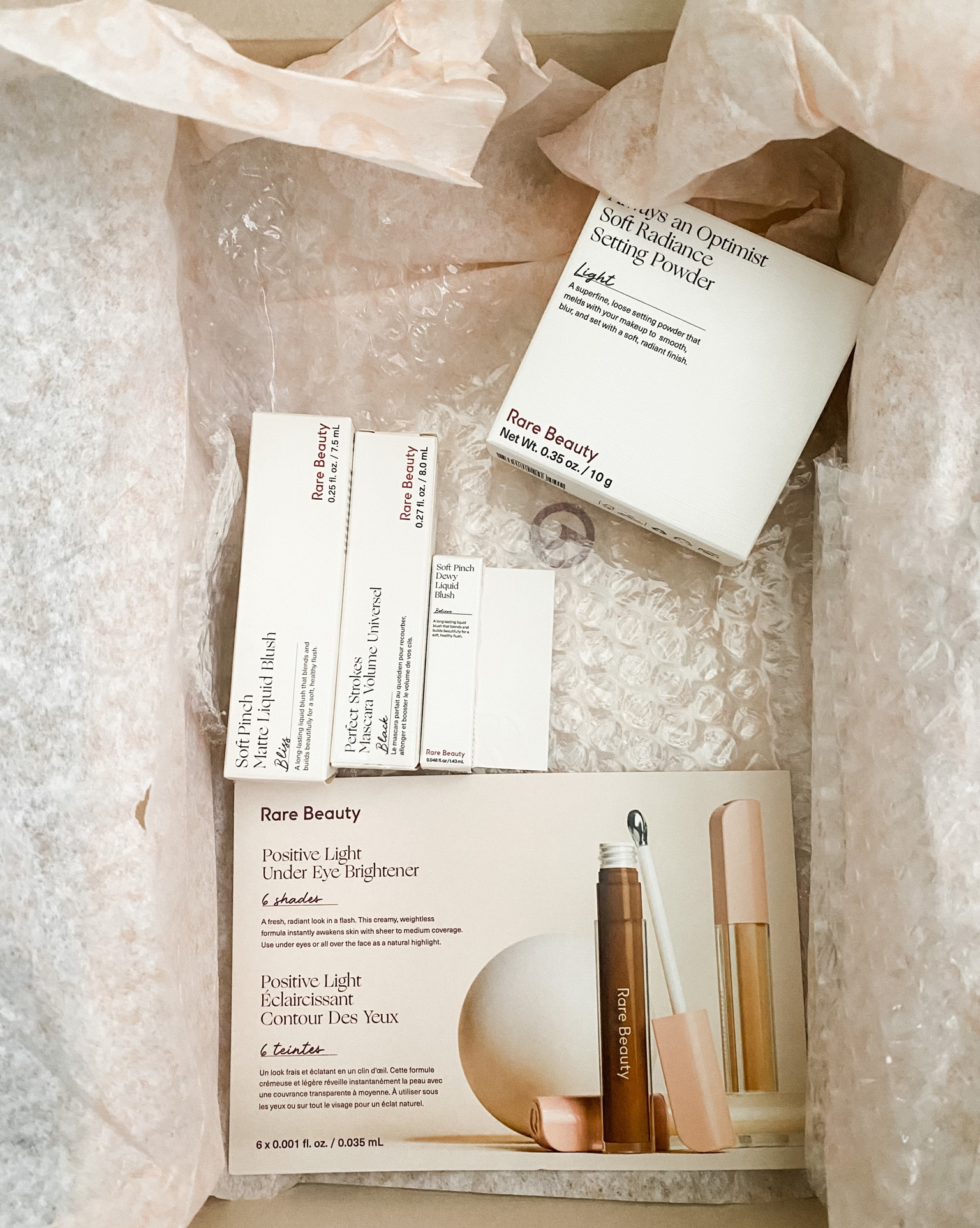 All the new makeup I’ve ordered from Rare Beauty! I got a couple blushes, a mascara, setting powder, and a sample of their under eye brightener 

#LTKunder50 #LTKGiftGuide #LTKbeauty