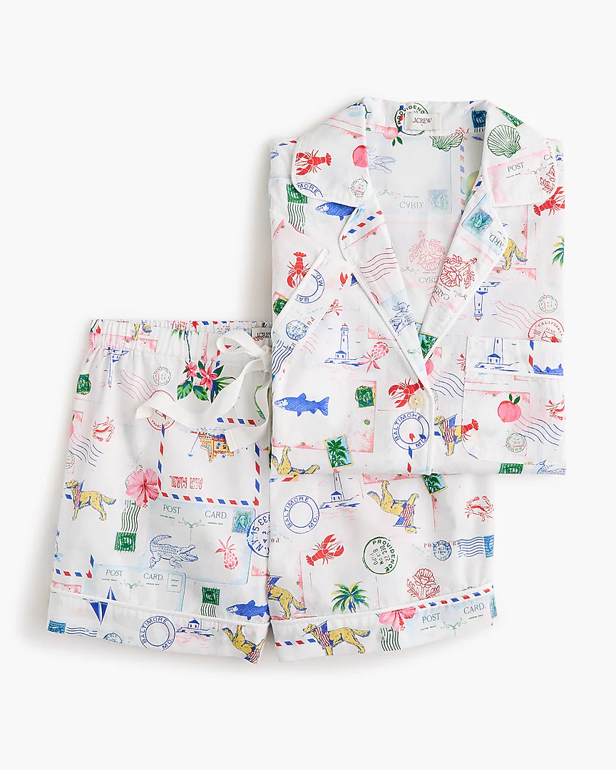 Short-sleeve top and short pajama set | J.Crew Factory