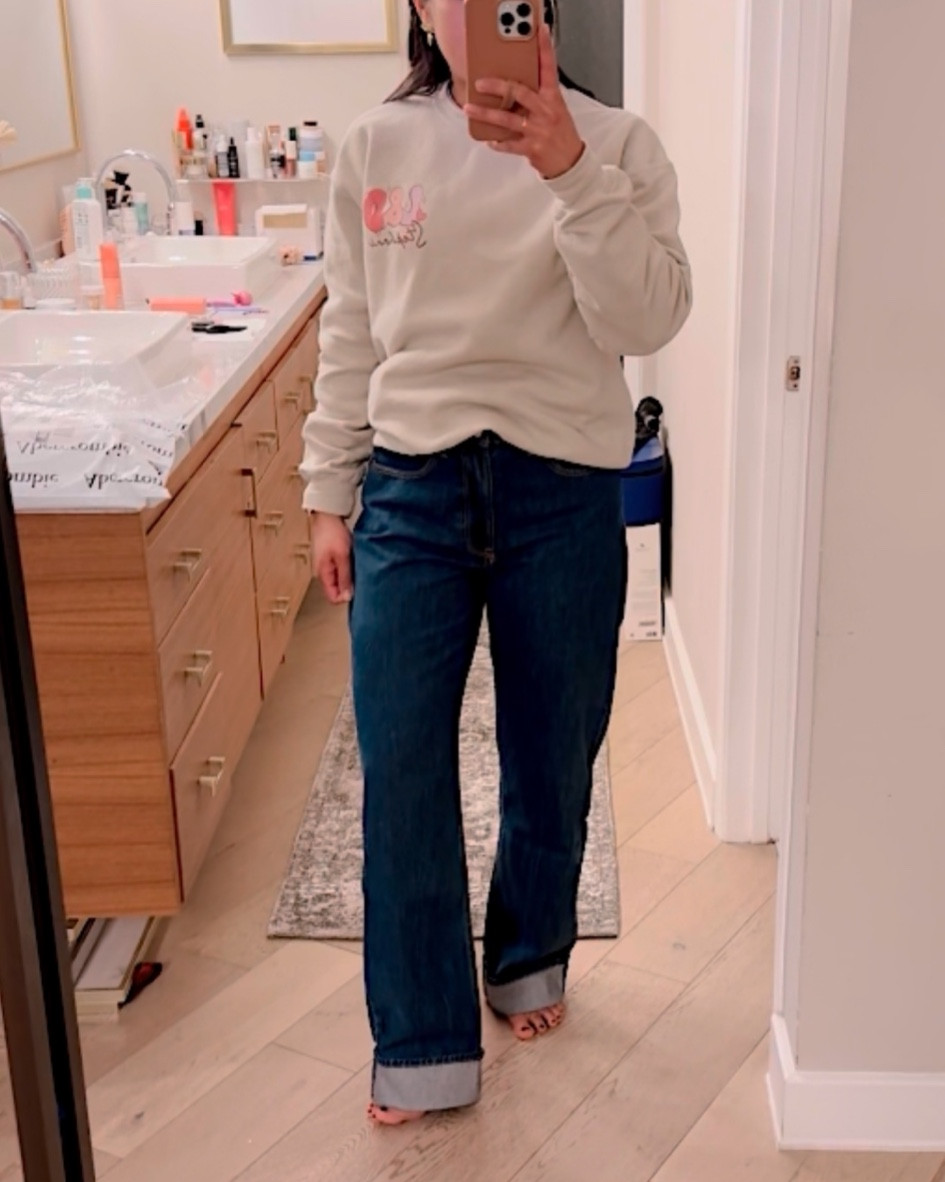 Last day for Abercrombie’s denim event! 25% off denim + another 15% off with code DENIMAF! I’m wearing the high rise loose jean with cuffed hem! I got the regular fit, regular length. I will be exchanging for short fit, I am 5’3” for reference 

#LTKSpringSale #LTKfindsunder100 #LTKSeasonal