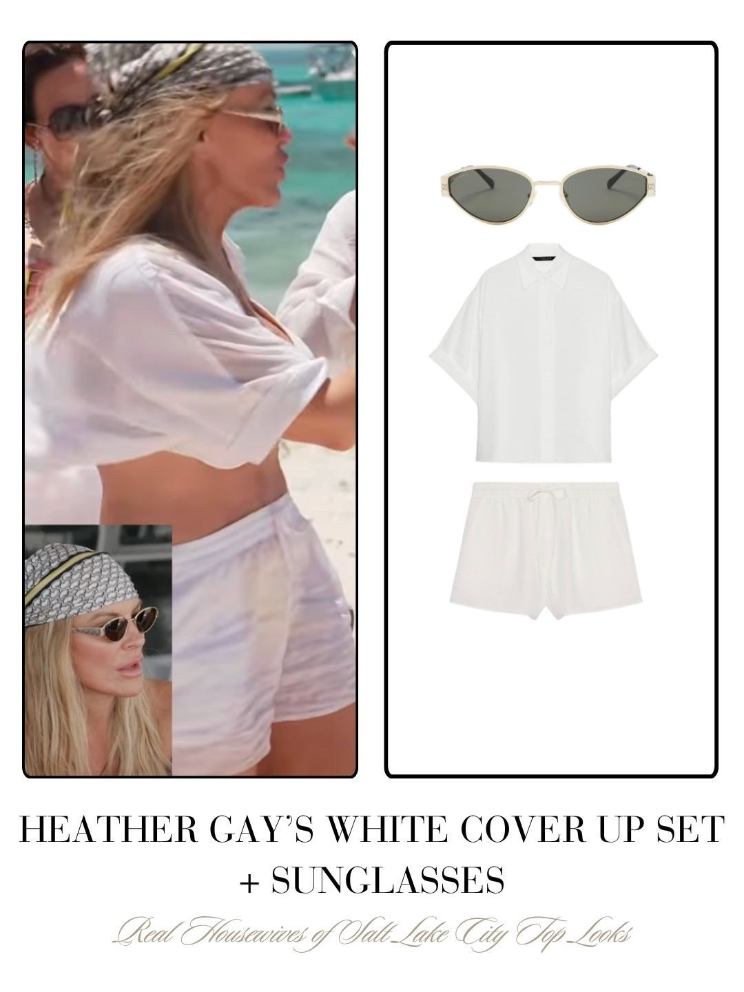 Heather Gay’s White Cover Up Set and Sunglasses 

#LTKFindsUnder50 #LTKFindsUnder100