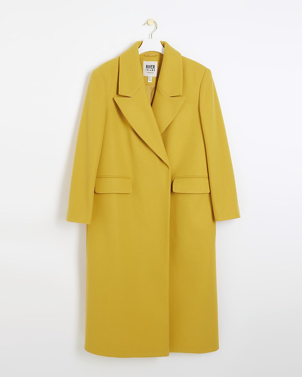 Yellow longline coat | River Island (US)