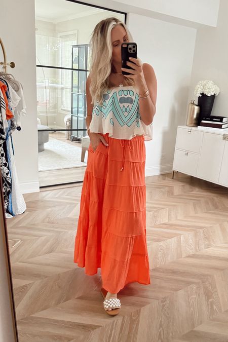 The cutest summer outfit! This skirt is awesome and from Amazon! Lots of colors and on sale! Lined + pockets! TTS
Flowy tube top: small

Summer outfit. Maxi skirt. Summer style. 


#LTKStyleTip #LTKFindsUnder50 #LTKSaleAlert