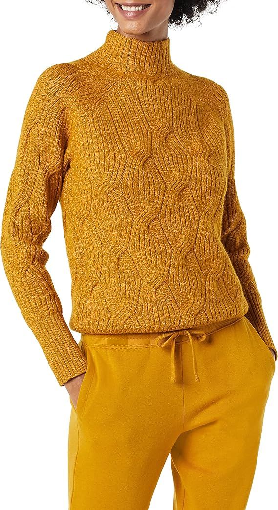 Amazon Essentials Women's Soft Touch Funnel Neck Cable Sweater | Amazon (UK)