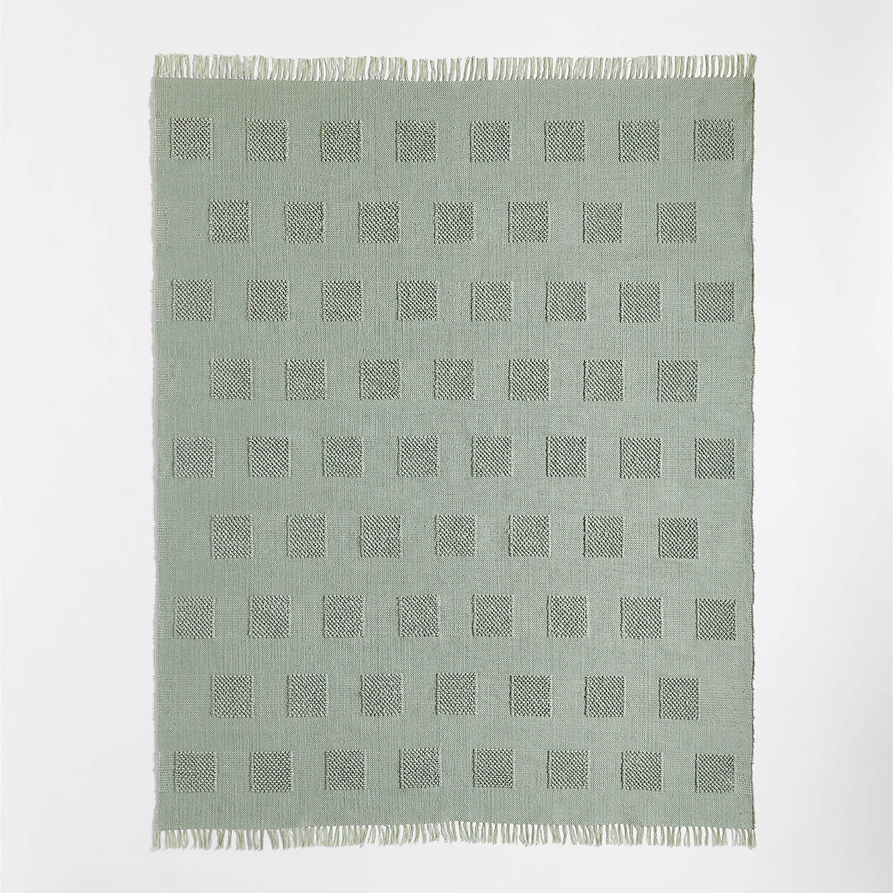Hi/Low Square Verte Green Flatweave Kids Performance Area Rug 5'x8' + Reviews | Crate & Kids | Crate & Barrel