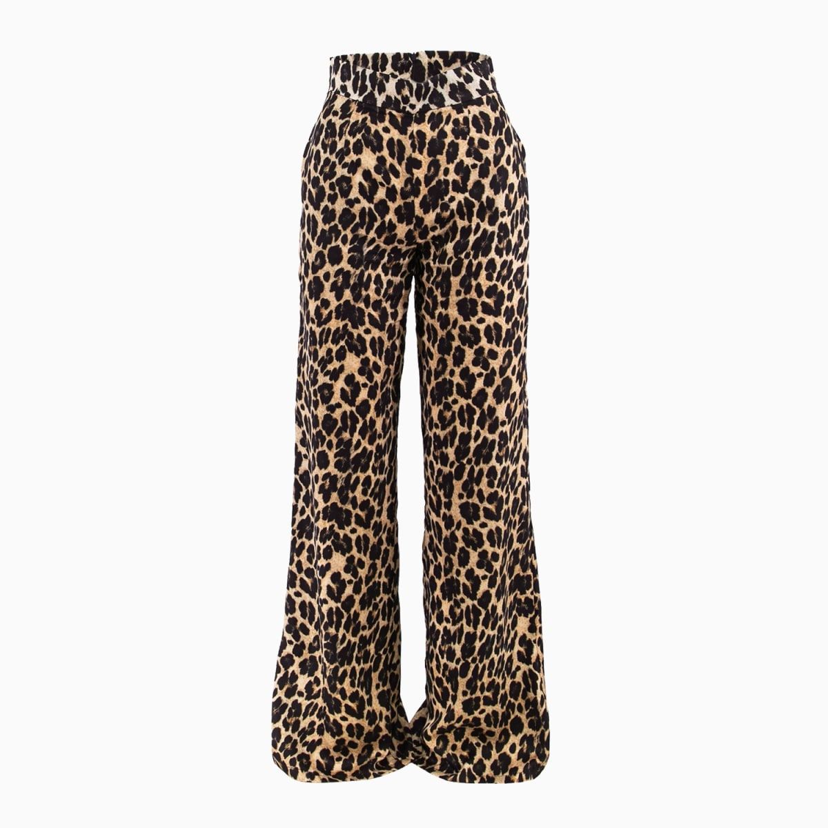 Leopard Wide Leg Trousers | Wolf & Badger (US)