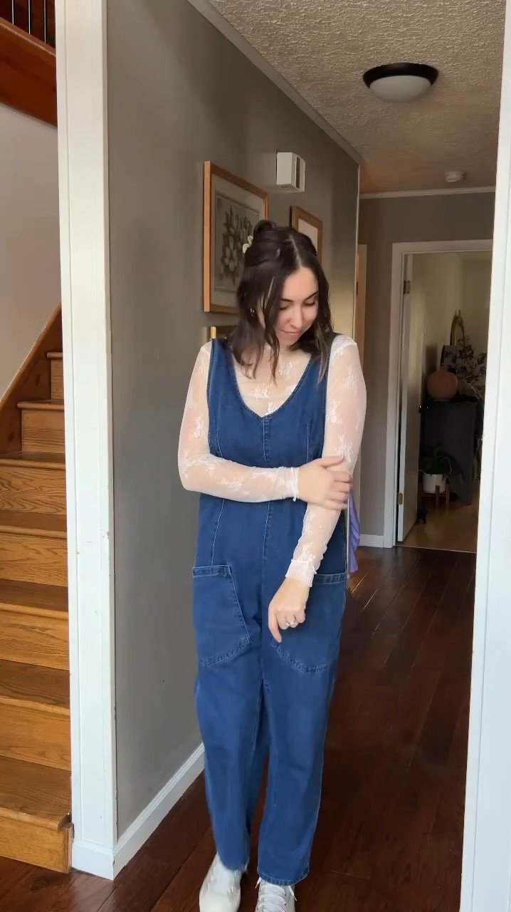 Spring outfit ideas! Lace top + Free people style “look for less” overalls - all Amazon outfit with converse 🤍 

#LTKFindsUnder50 #LTKStyleTip #LTKWatchNow