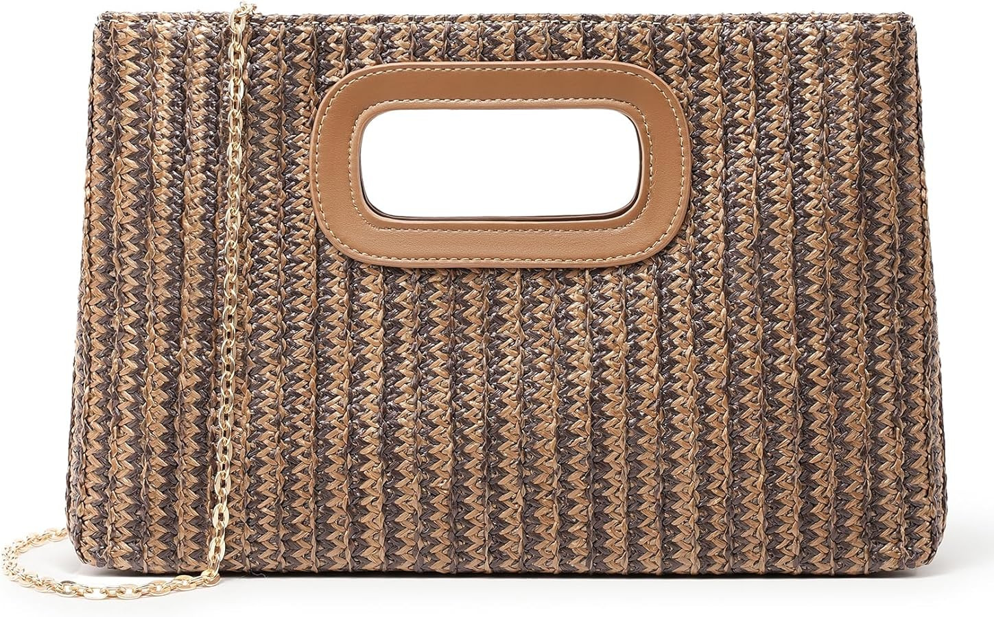 Straw Purse Top Handle Clutch Bag, Woven Beach Shoulder Crossbody Bag Raffia Handbag Raffia Summe... | Amazon (US)