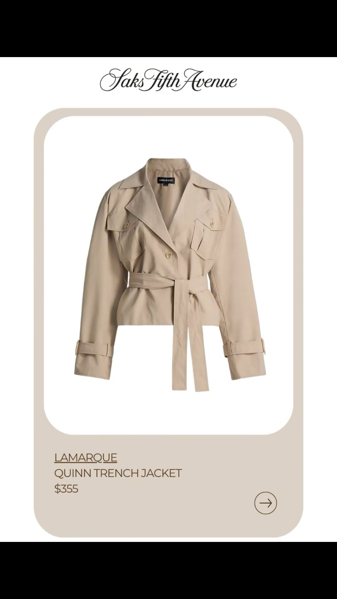 Neutral, elevated, and quietly statement-making outfit from @Saks Fifth Avenue 

This is that effortless off-duty formula that always works: a soft tailored trench, clean sneakers, oversized black frames, and a sculptural bag that pulls it all together. Nothing loud, just really good pieces styled right.

It’s the kind of look that feels polished without trying and you’ll wear every single piece on repeat. #Saks, #SaksPartner